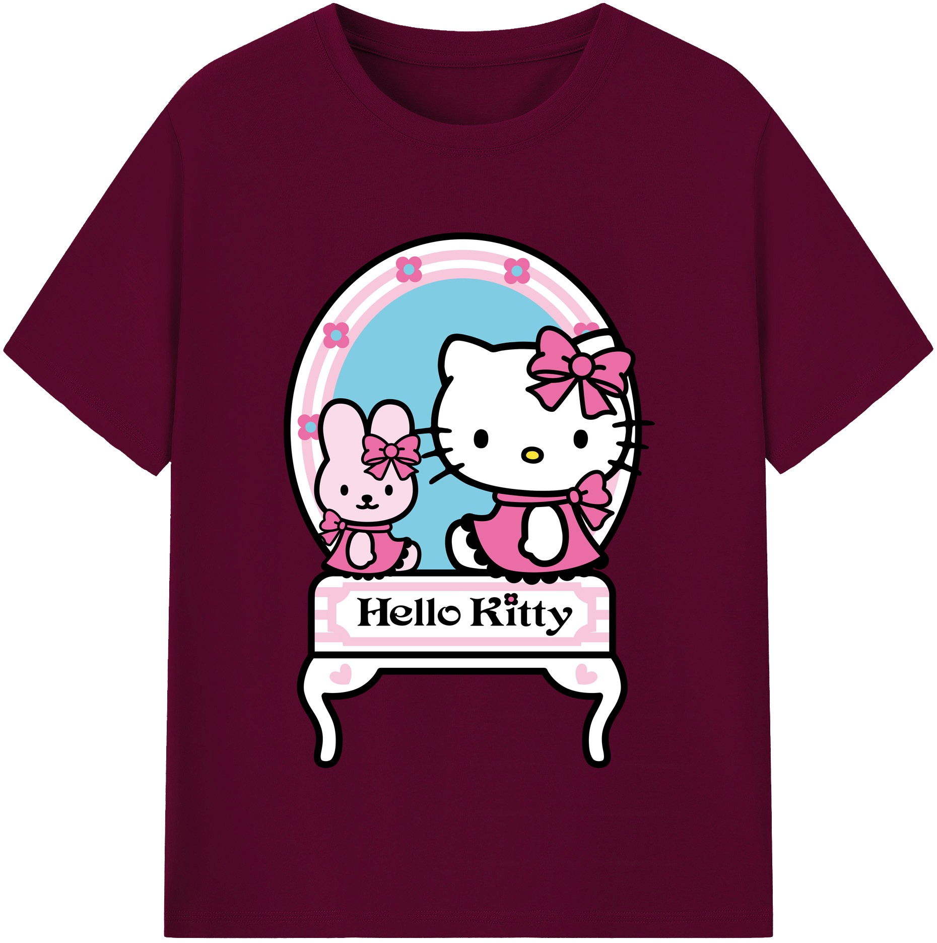 （画像用） Hello Kitty ハローキティ レディースカジュアルプリントTシャツ（綿100％）